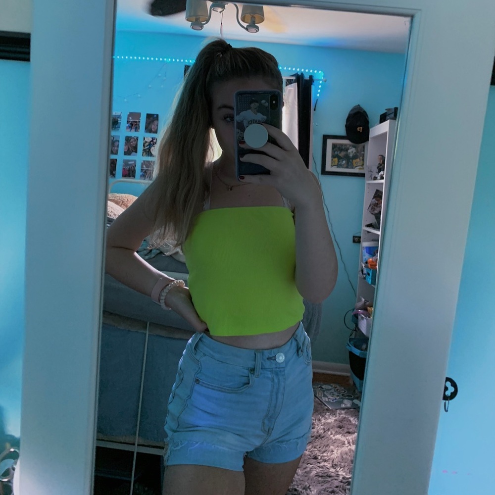 neon green tube top